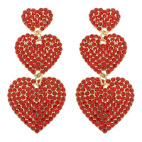 TRIPLE HEART RHINESTONE EARRINGS